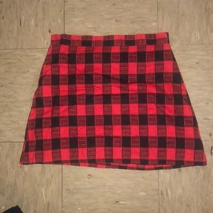 Checkered Red and Black Skirt